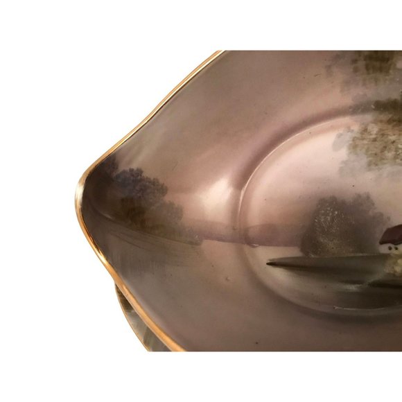 Noritake "M" Morimura Handpainted Sauce Bowl & Underplate Cabin on the Lake 6.5" - Picture 4 of 9